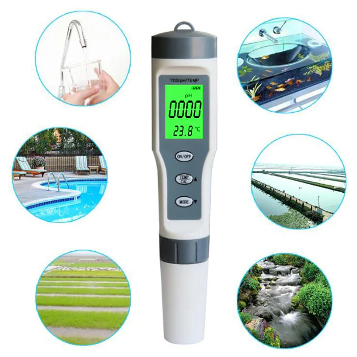 3 в 1 тест качества воды ручка высокая точность TDS/PH/TEMP 0-14 PH диапазон измерения для бассейна дома обнаружения BHD2