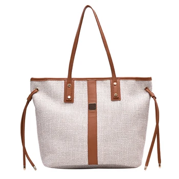 

New Patchwork Fashion Shoulder Bag for Women Quality Casual Women Tote Bag Canvas Women Messenger Bags Female Handle Bag