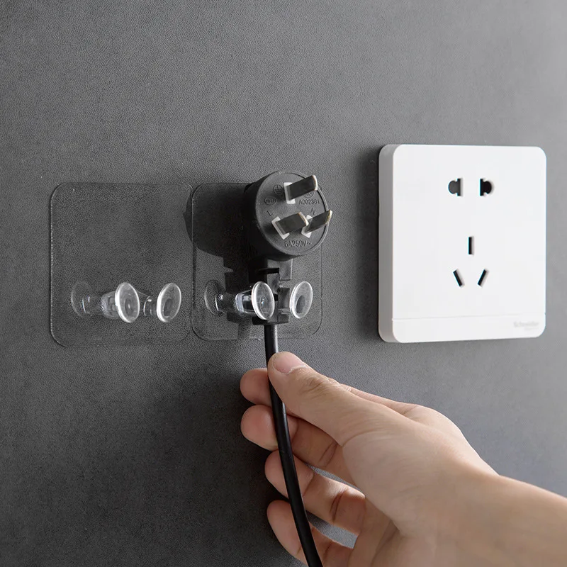 

3PCS Kitchen Seamless Hook Wall Bracket New Home Office Transparent Matte Home Essential Useful Wall Bracket Plug Bathroom