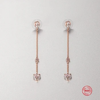 

2020 Fashion Hanging Sterling Silver Original 1:1 Copy, Romantic Elegant Long Paragraph Wild Earrings Women Luxury Jewelry Gifts