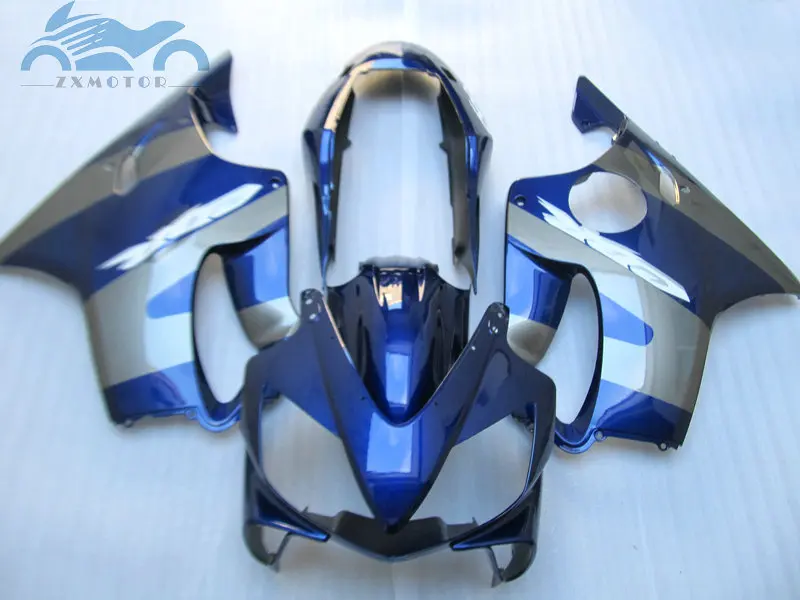 Высококачественный Комплект обтекателя впрыска, пригодный для Honda CBR 600F4i 2001 2002 2003 CBR600F4i 01 02 03, спортивные комплекты обтекателей, синий, серебристый, HT22