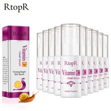 VitaminC Serum 10 pcs/lot Snail Hyaluronic acid Anti-Aging Essence Fine Pore Firming Bright Skin Serum anti-acne Rejuvenation
