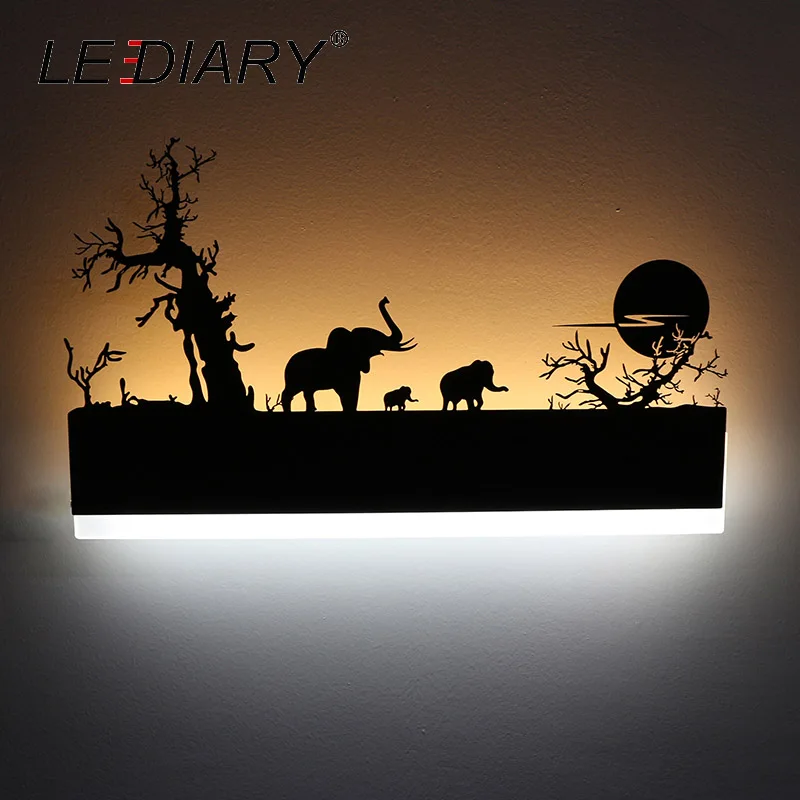  LEDIARY Retro LED Wall Lamp Creative Painting 110-240V Modern Black Sconce Decoration For Bathroom  - 32948376666