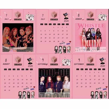 

K-pop BLACKPINK Series 2020 Desktop Double Sided Calendar Girls Photo Picture Table Calendar Fans Collection Gift Around