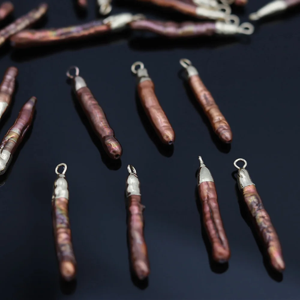 

Natural Pearl Needle-shaped Pearl Pendant Beads Boutique Carving Making DIY Fashion Charm Necklace Bracelet Jewelry