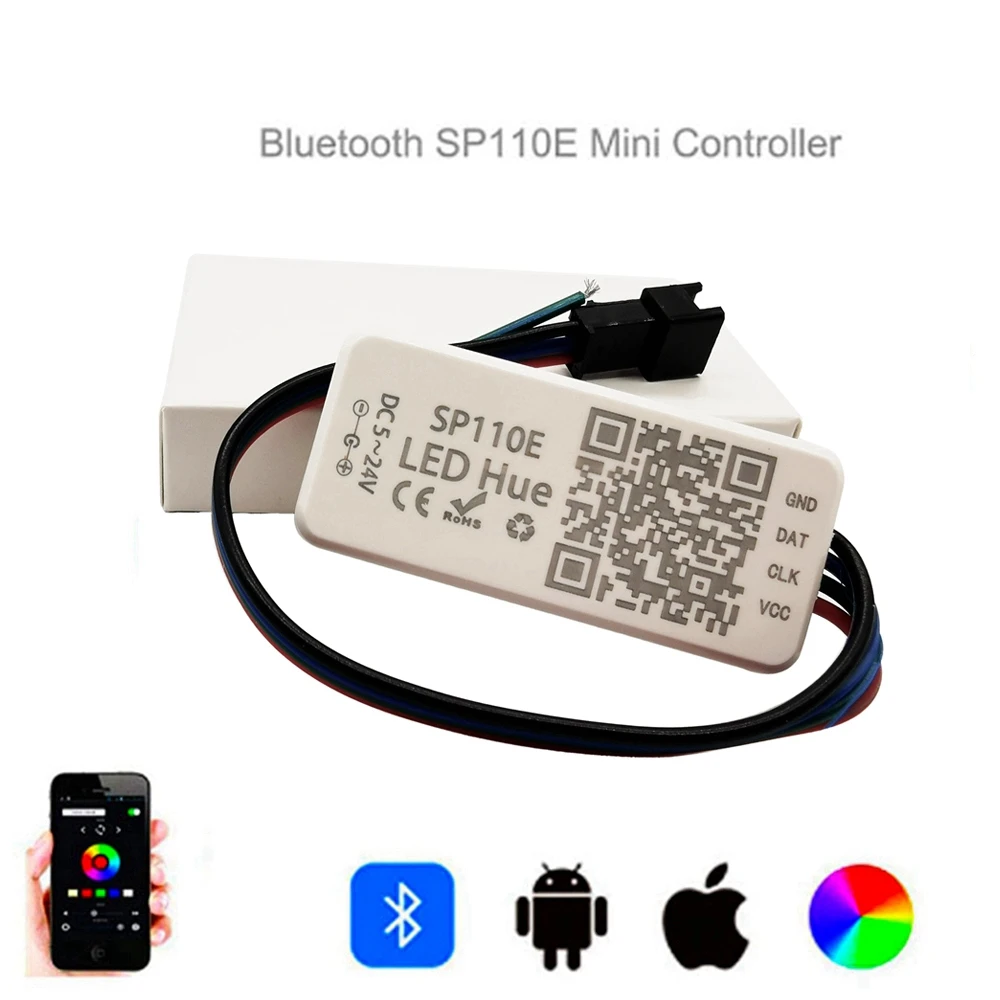 Bluetooth светодиодный контроллер SP110E для WS2801 WS2812B SK6812 RGB/RGBW Magic Lights Pixel APP Con Strip IOS Android