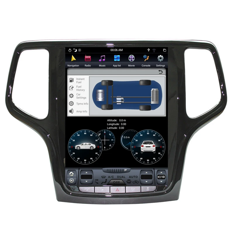 Android 9.0 Tesla Vertical Screen car Player GPS Navigation for JEEP Grand cherokee- Audio Player 12.1 inch