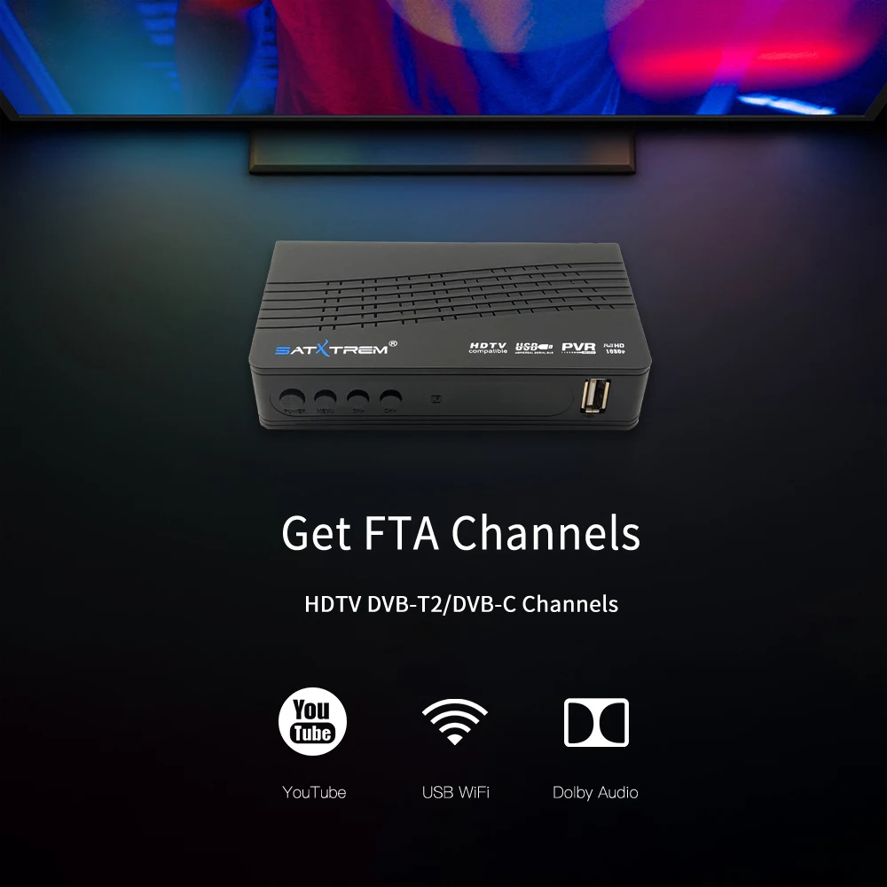 FTA DVB-T2 ТВ-тюнер Vga tv Box DVB T2 для цифрового ТВ-рецептора Wifi приемник DVBT2 DVB-C приставка H.264 AC3 Full HD TDT тюнер