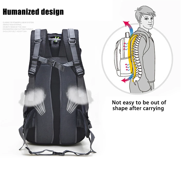 Foldable Hiking Backpack 50L Lightweight Packable Backpack for Backpacking,Travelling, Camping,Mountaineering,Trekking Touring