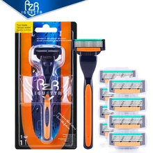 RZRIGUETTA бритвы Для мужчин безопасный Гладкий высокое качество Сталь лезвия для бритья картридж 4-х слойное лезвие бритвы борода для удаления волос на теле