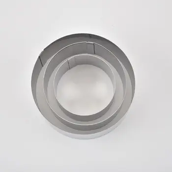 

3 Pcs Stainless Steel Round Mousse Ring Cake Cutting Mould Fondant Sugar Mould