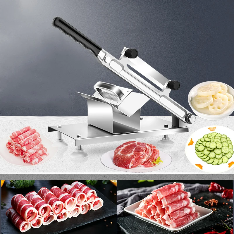Ручной нож для резки мяса, домашний рулон баранины, замороженное мясо, жир, говядина, коммерческая ломтерезка для мяса, резак для сена из нержавеющей стали