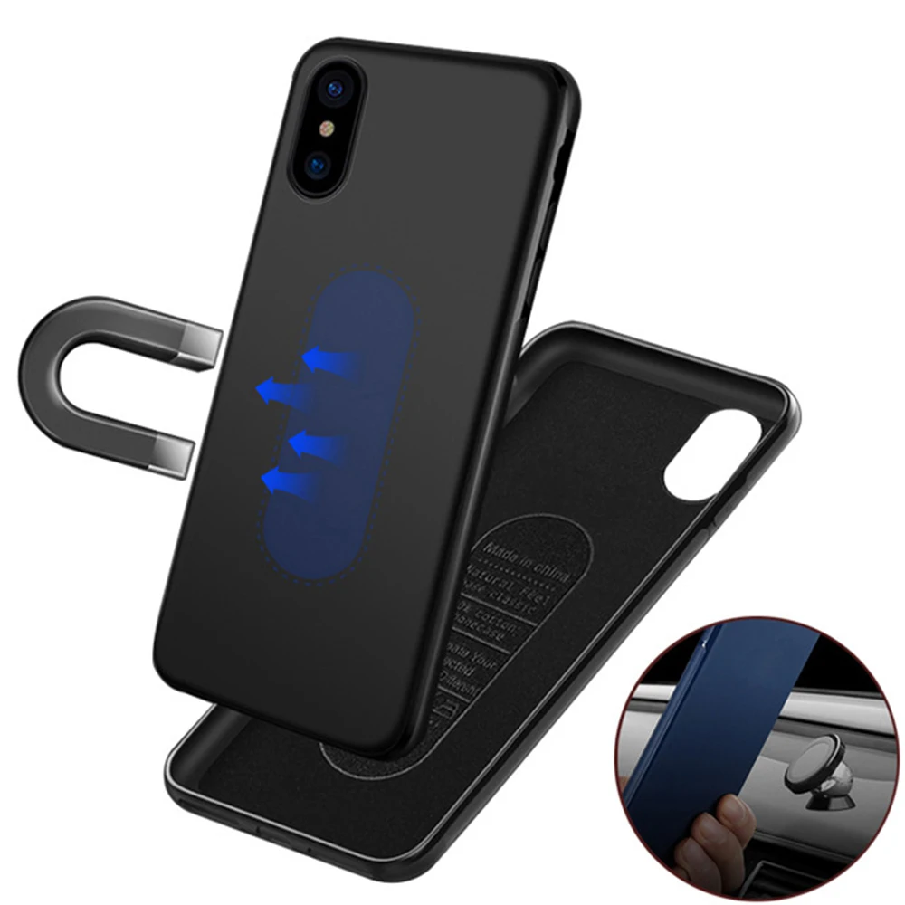 Car Holder Magnetic Phone Case for iPhone 11 Pro XS Max XR X 6 6S 7 8 Plus Ultra Thin Magnet Metal Soft Silicone TPU Shell | Мобильные