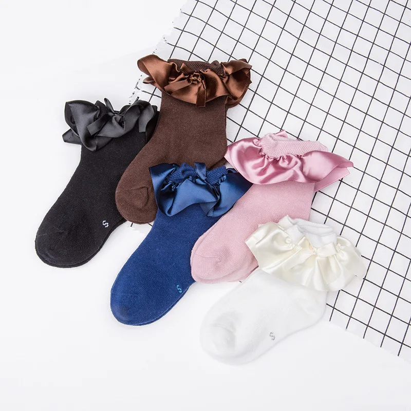 

Spring New Style Girls Socks Korean-style Cute Bow Lace WOMEN'S Short Socks Versitile Fashion Princess Baby Socks