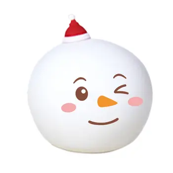 

Christmas snowman stay cute silicone night light snowman bedroom bedside sensor light gift pat night light atmosphere lamp
