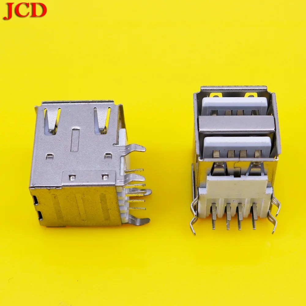 JCD Новый USB A Тип гнездовой разъем белый 2to1 набор G44 для подключения данных интерфейс зарядки USB разъем DIP 90 градусов