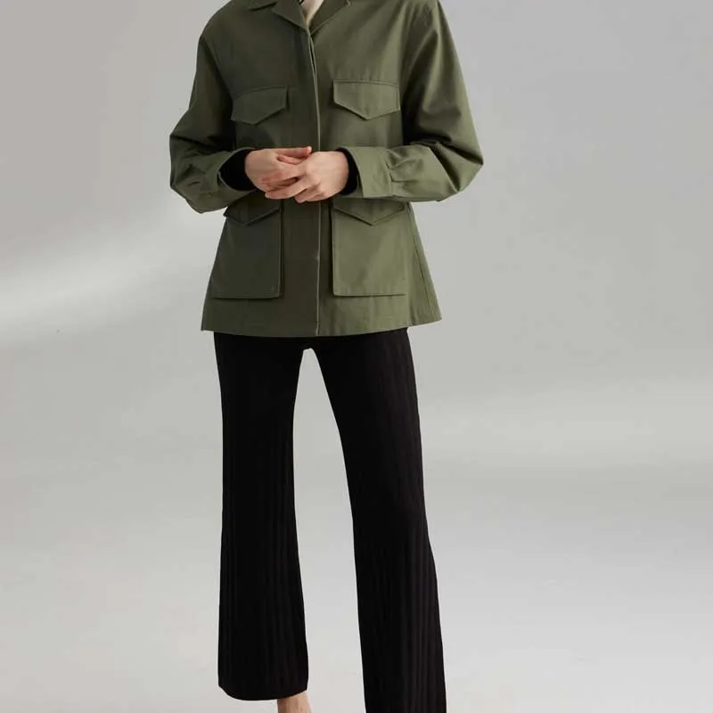 

Jacket Nordic Women Army Green Workwear Jacket Mini Jacket