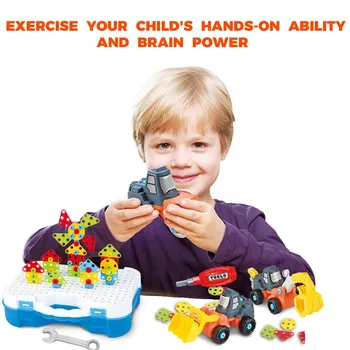 

Creative Electrical Drill Screw Puzzle Learning Toy 3D Building Blocks DIY Puzzle brain kids toys juguetes brinquedos игрушки