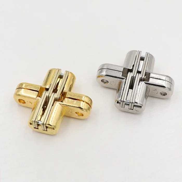 1/5Pcs Concealed Invisible Cross Hinge for Cabinet Cupboard Door Wooden Box TN99