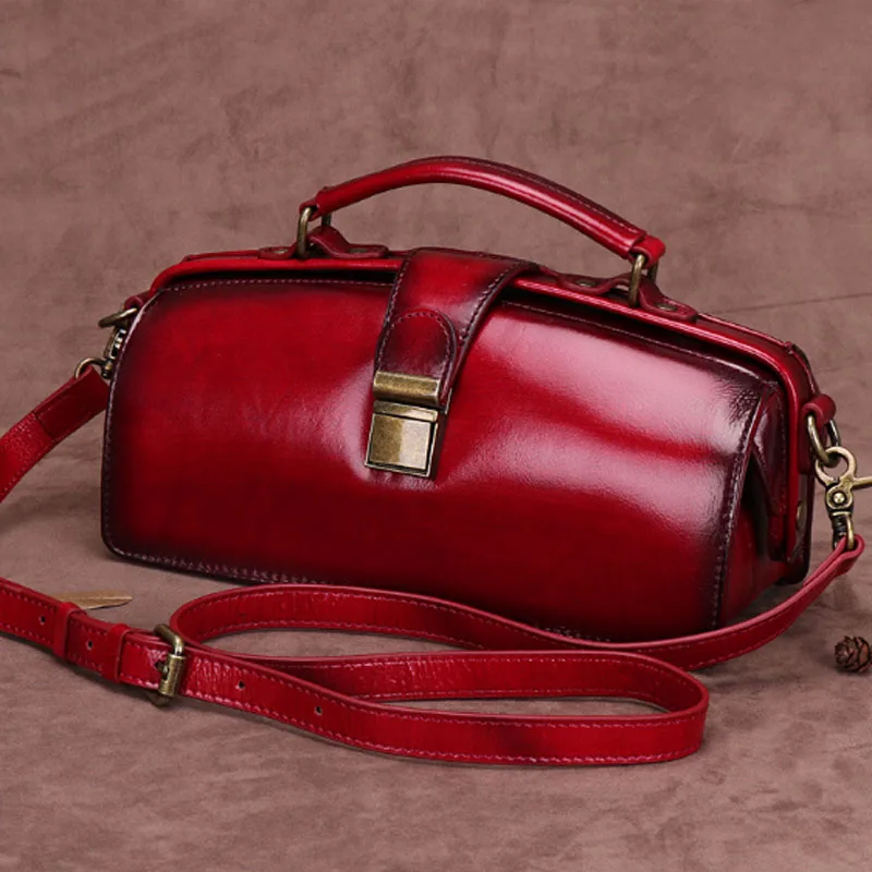 

2020 New Styling Women's Bag Buckle Retro Doctor Bag Handbag Women's Shoulder Messenger Bag Purses and Handbags