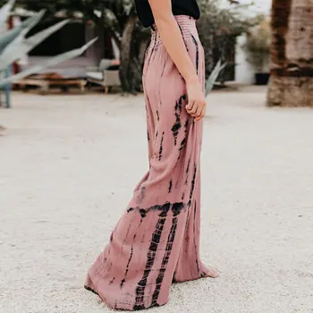 

Harajuku High Waist Wide Leg Pants Women Printed Casual Ladies Trousers Pink Casual Streetwear Spring Summer Beach Pants
