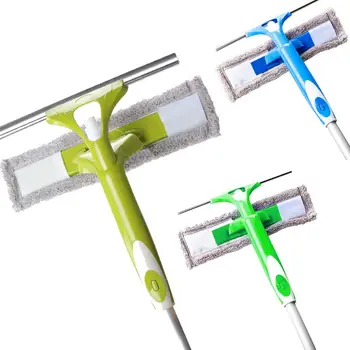 

Long Handle Cleaning Brush Window Cleaner Glass Squeegee Telescopic Rod Rotating Head With Cleaning Cloth Rubber Wiper