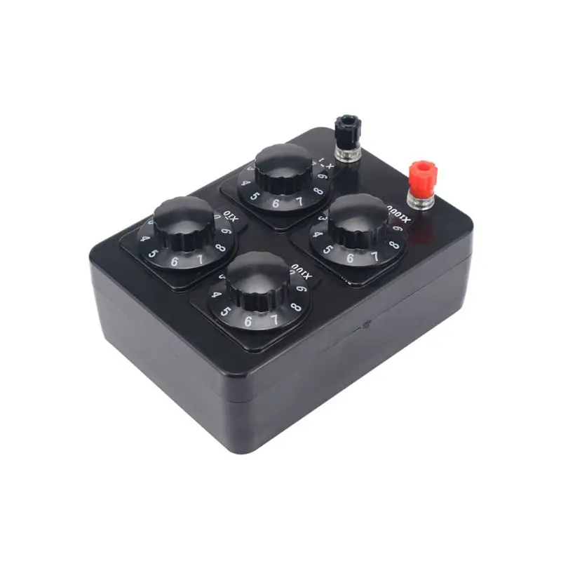 Прямая поставка 0-9999 Ом простой блок сопротивления прецизионный переменный десять резистор обучающий инструмент
