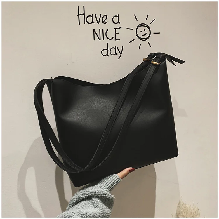 

Fashion Simple Double Shoulder Straps Shoulder Bag Large Capacity Versatile Shoulder Bag 2020 New Style Korean-style Hong Kong S