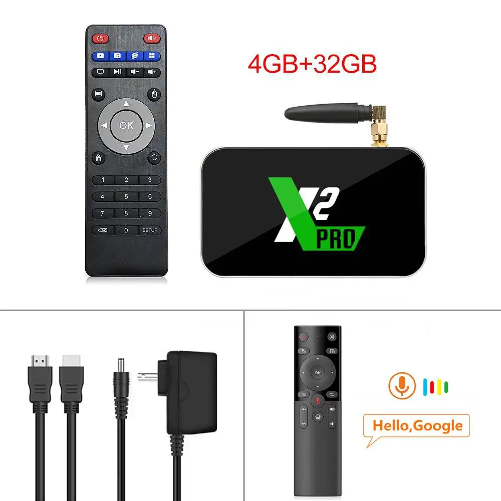 Android 9,0 tv Bo X2 cube X2 Pro Smart медиаплеер 2G 16G Amlogic S905X2 2,4/5 ГГц WiFi 1000M Bluetooth 4 ГБ 32 ГБ 4K телеприставка - Цвет: 4G32G H17