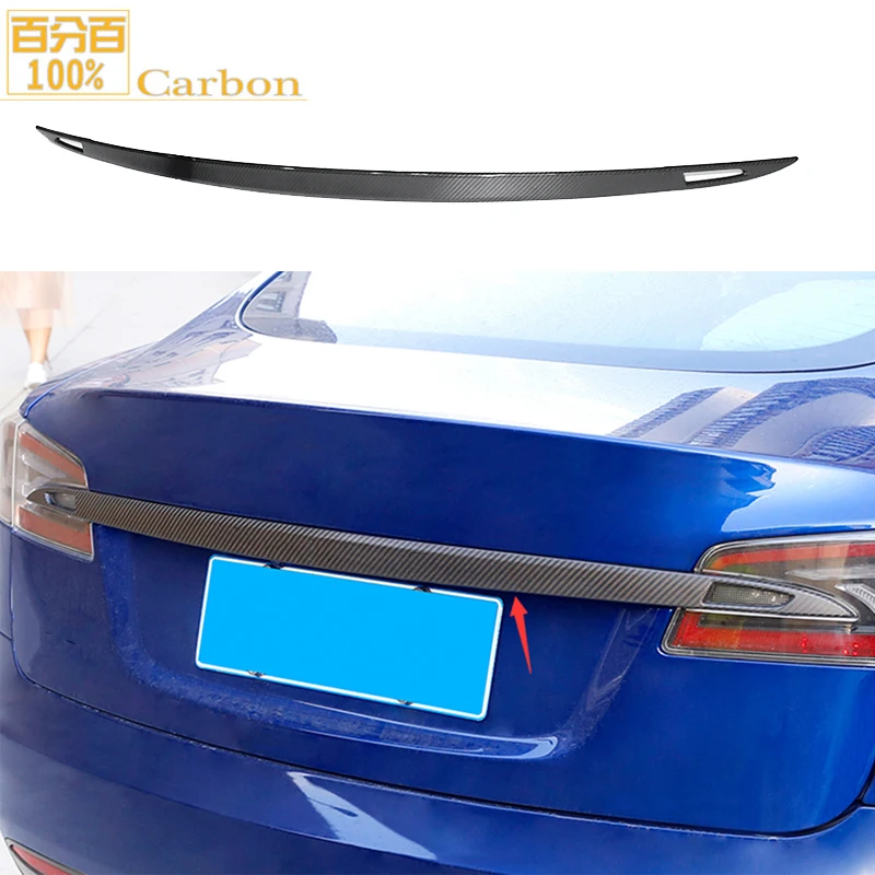 GlossyBlackWaterproofRealCarbonFiberTailRearTrunkLidCover