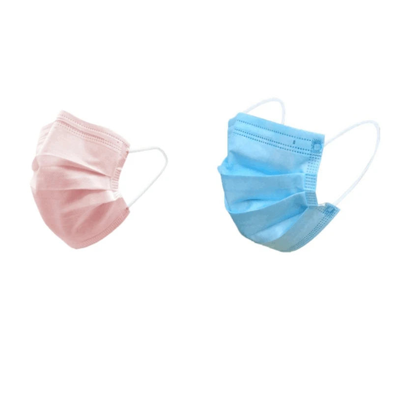 

100PCS Children Boys and Girls Masks 50 Pieces / Pack 3 Layers Non-Woven Disposable Breathable Children Mask