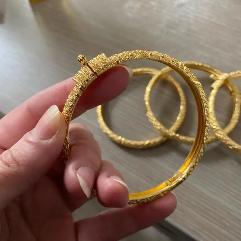 24K Bangles Bracelet for Women 4Pcs/Set bangle bracelet