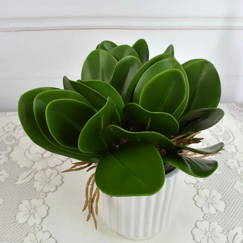Artificial flower, leaves of Phalaenopsis(moth orchid), leaf / green(green) / 1 bundle