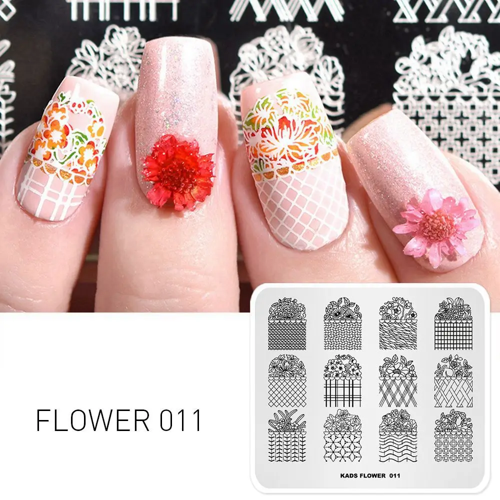 1 шт. штамповки для ногтей пластины красоты цветок серии шаблоны для ногтей поднос для маникюра дизайн ногтей штамповка шаблон украшения Штамп для ногтей - Цвет: Flower 011