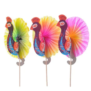 

25pcs Bar Peacock Safe Cocktail Topper Clubs Wood Straight Disposable Smooth Cupcake Party Supplies Food Picks Colorful