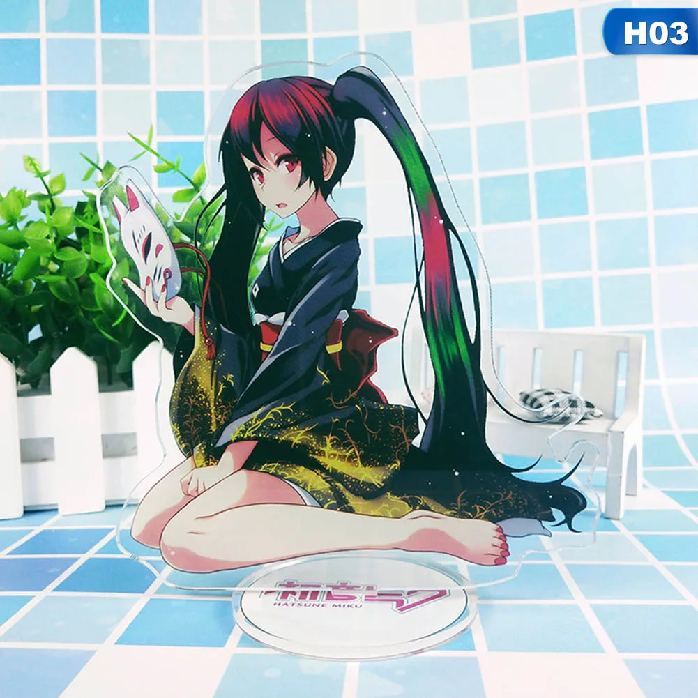 15 см Мультяшные Hatsune Miku аниме акриловые двухсторонние периферийные лицензирования настольные украшения милые девушки мини-модель куклы новинка