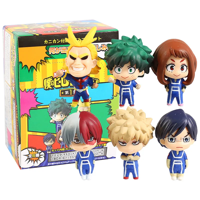 My Hero Academy Izuku Midoriya Bakugou Katsuki Todoroki Shoto All Might Ochaco Uraraka Sportswear Version Figures Toys 6 шт./компл