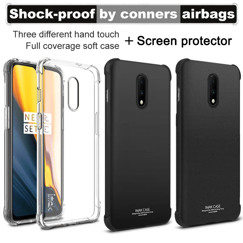 Матовый чехол Imak для Oneplus 7 ТПУ с воздушной подушкой противоударный из мягкого