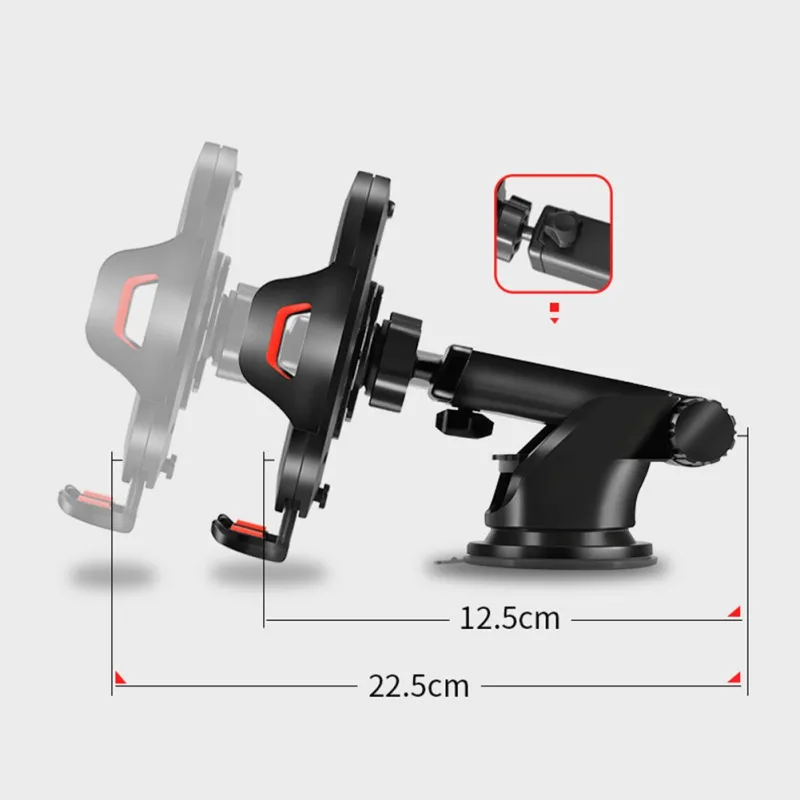 Длинный стержень Автоматическая блокировка автомобильный держатель телефона Телескопическая присоска Кронштейн Автомобильный держатель телефона