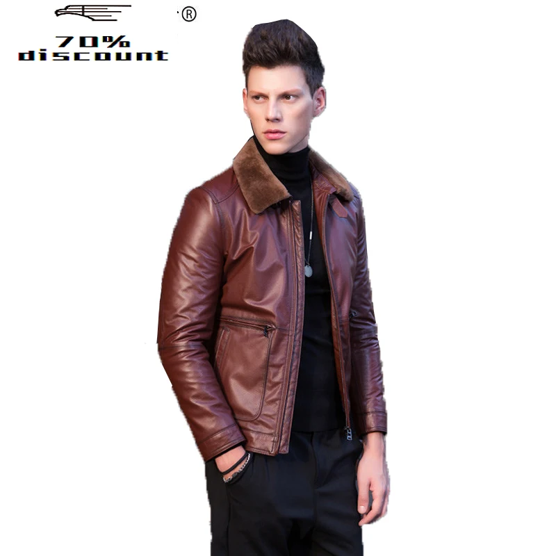 

Mens Genuine Cow Leather Jacket Autumn Winter Short Cowhide Coat Motorcycle Jacket Men Clothes 2020 Flight KJ2220