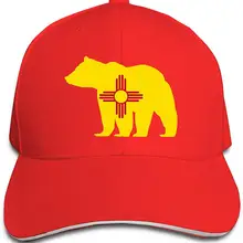 Бейсбольная Кепка унисекс в форме медведя с флагом Нью-Мехико Классическая Регулируемая Кепка на липучке