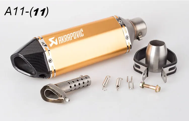 51 мм Универсальный мотоциклетный глушитель выхлопной трубы Akrapovic маленький гексагональный выхлопной дБ убийца для Z800 Mt07 NC700 R3 GW250 CBR300 - Цвет: A11-11