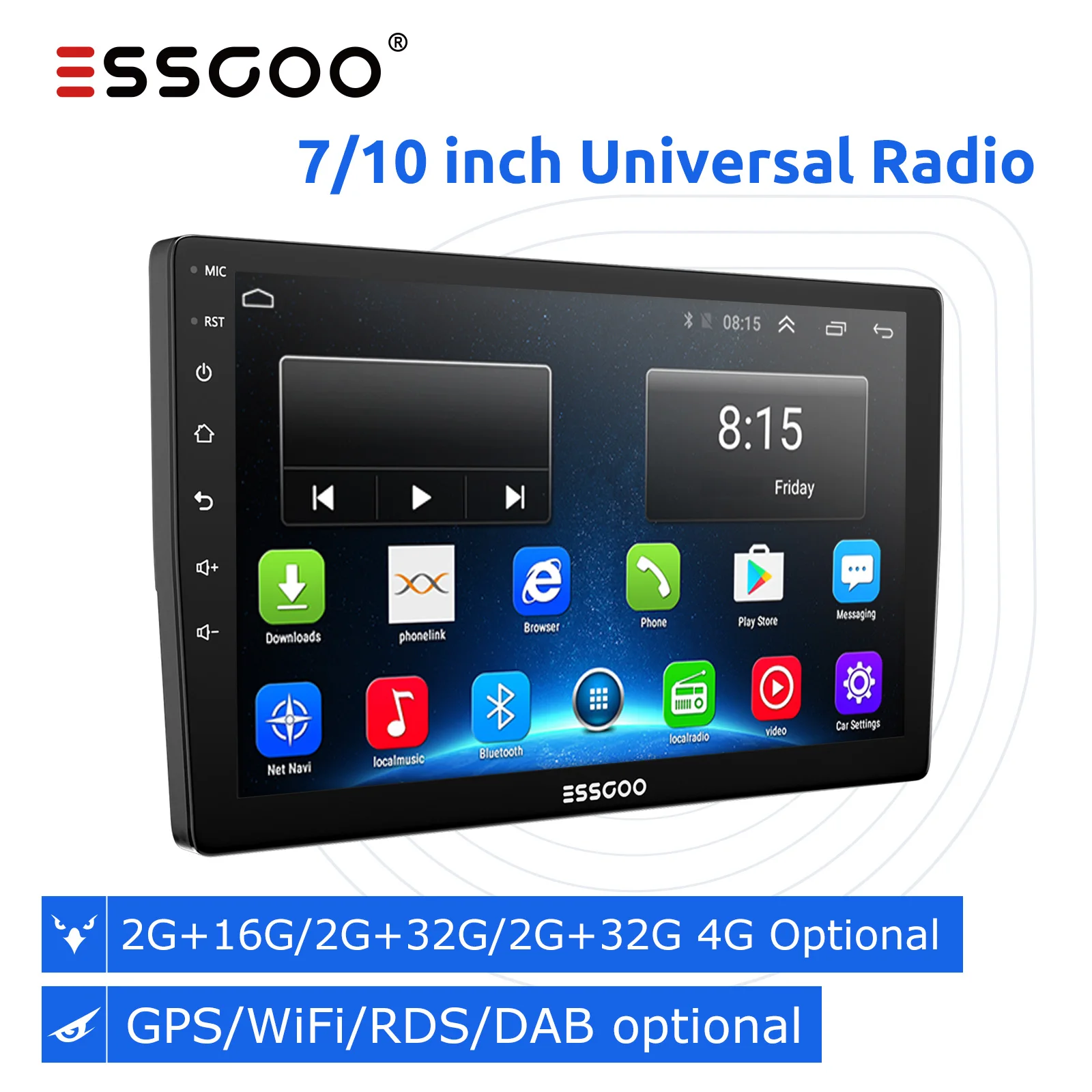 5$ off Автомагнитола Podofo 2 DIN 2.5D GPS Android навигация экран 10 дюймов универсальный