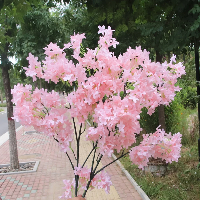 Artificial Lilac Flower Arrangement Fake Plant Wedding Road Lead Flower DIY Home Hotel Christmas Party Decorations artificial cherry blossom silk flower