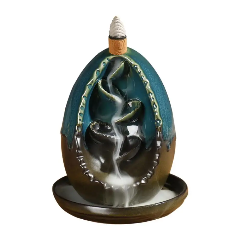 

Backflow Incense Burner Ceramic Aromatherapy Furnace Aromatic Home Office Decorativo Incense Road Tower Cone Incense Holder