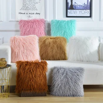 

18" x 18" 45cm x 45cm Decorative Luxury Series Style Grey Fur Throw Pillow Case Cushion