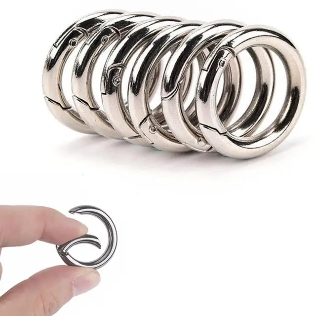 6pcs Round Circle Carabiner Camping Spring Snap Clip Outdoor Best Key D4O4  