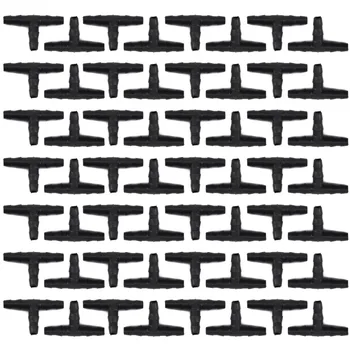 

50pcs/set Plastic Tee Joint Hoses Coupling Connector Irrigation Drip System Practical Durable For4/7mm