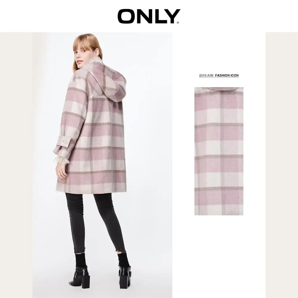 lower price  ONLY Autumn Winter Women's Cotton-rich Checked Woolen Coat  11934S511