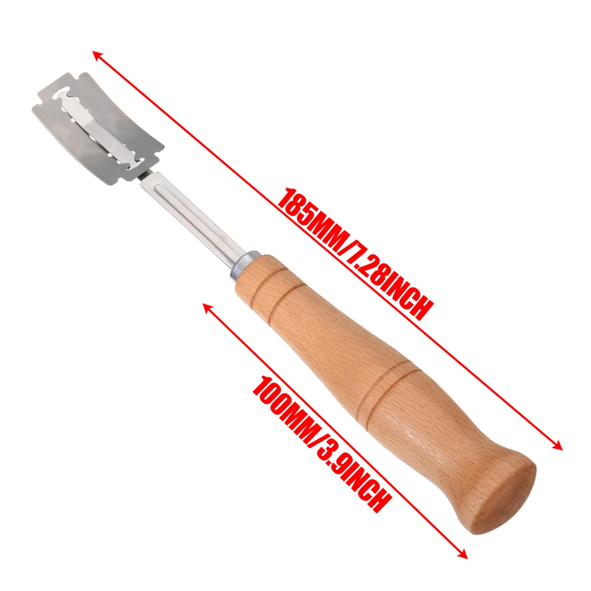 Baking Curved Bread Dough Cutter Wooden Handle Pastry Cutting French Toast Bagel Cutter Kitchen Tools With Cover Thin Blade